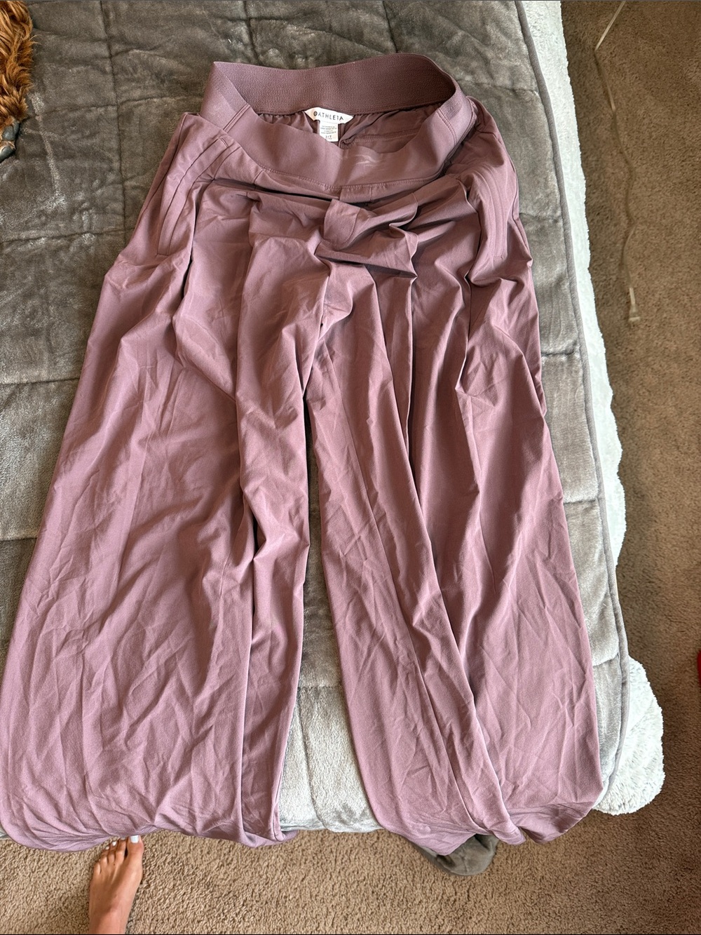 Athleta Dusty Mauve Wide-Leg Lounge Pants